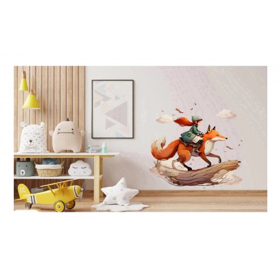 Sticker decorativ, Fetita, Portocaliu, 62 cm, 1283STK-1 Sticker decorativ, Fetita, Portocaliu, 62 cm, 1283STK-1