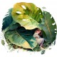 Sticker decorativ, Fetita, Verde, 64 cm, 1283STK-3 Sticker decorativ, Fetita, Verde, 64 cm, 1283STK-3