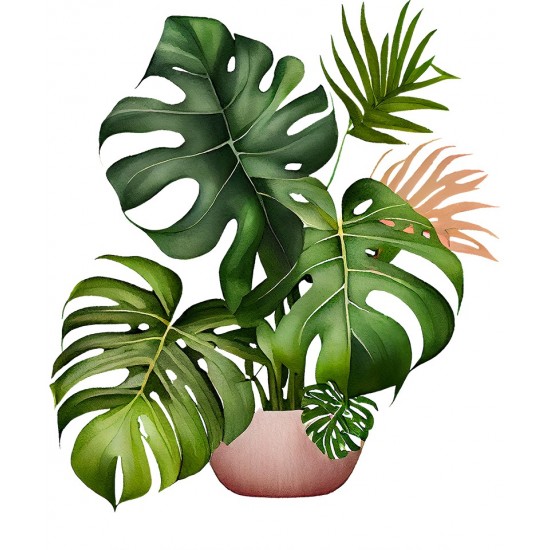 Sticker decorativ, Floare, Verde, 72 cm, 1261STK-6 Sticker decorativ, Floare, Verde, 72 cm, 1261STK-6