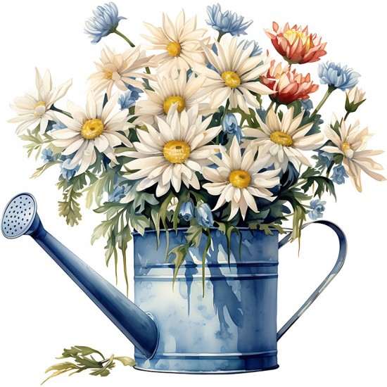 Sticker decorativ, Flori Crizanteme, Alb, 60 cm, 1363STK-6 Sticker decorativ, Flori Crizanteme, Alb, 60 cm, 1363STK-6
