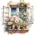 Sticker decorativ, Flori Crizanteme, Alb, 62 cm, 1363STK-4