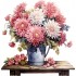 Sticker decorativ, Flori Crizanteme, Roz, 61 cm, 1363STK