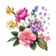 Sticker decorativ, Flori, Multicolor, 60 cm, 1216STK-3 Sticker decorativ, Flori, Multicolor, 60 cm, 1216STK-3