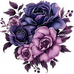 Sticker decorativ, Flori, Multicolor, 61 cm, 1325STK-2