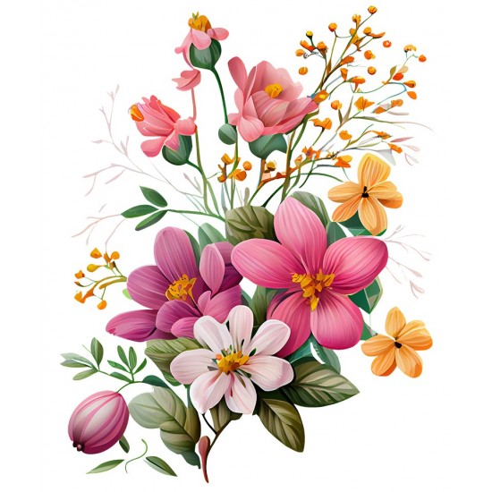 Sticker decorativ, Flori, Multicolor, 85 cm, 1216STK-1 Sticker decorativ, Flori, Multicolor, 85 cm, 1216STK-1