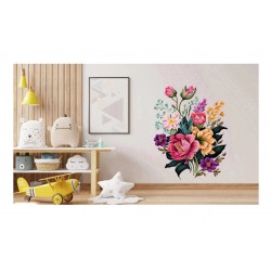 Sticker decorativ, Flori, Multicolor, 85 cm, 1216STK-2 Sticker decorativ, Flori, Multicolor, 85 cm, 1216STK-2