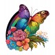 Sticker decorativ, Fluture, Curcubeu si Flori, Multicolor, 68 cm, 1210STK-1 Sticker decorativ, Fluture, Curcubeu si Flori, Multicolor, 68 cm, 1210STK-1