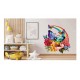 Sticker decorativ, Fluture, Curcubeu si Flori, Multicolor, 68 cm, 1210STK-3 Sticker decorativ, Fluture, Curcubeu si Flori, Multicolor, 68 cm, 1210STK-3