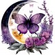 Sticker decorativ, Fluture, Mov, 62 cm, 1272STK-1 Sticker decorativ, Fluture, Mov, 62 cm, 1272STK-1