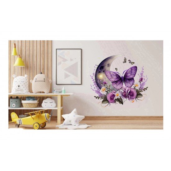 Sticker decorativ, Fluture, Mov, 62 cm, 1272STK-2 Sticker decorativ, Fluture, Mov, 62 cm, 1272STK-2