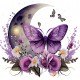 Sticker decorativ, Fluture, Mov, 62 cm, 1272STK-2 Sticker decorativ, Fluture, Mov, 62 cm, 1272STK-2