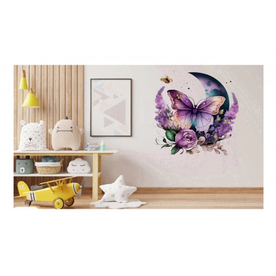 Sticker decorativ, Fluture, Mov, 62 cm, 1272STK-3 Sticker decorativ, Fluture, Mov, 62 cm, 1272STK-3