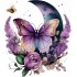 Sticker decorativ, Fluture, Mov, 62 cm, 1272STK-3