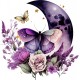 Sticker decorativ, Fluture, Mov, 62 cm, 1272STK-5 Sticker decorativ, Fluture, Mov, 62 cm, 1272STK-5