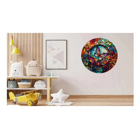 Sticker decorativ, Fluture, Multicolor, 60 cm, 1278STK