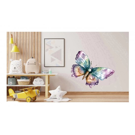 Sticker decorativ, Fluture, Multicolor, 80 cm, 1207STK-6 Sticker decorativ, Fluture, Multicolor, 80 cm, 1207STK-6