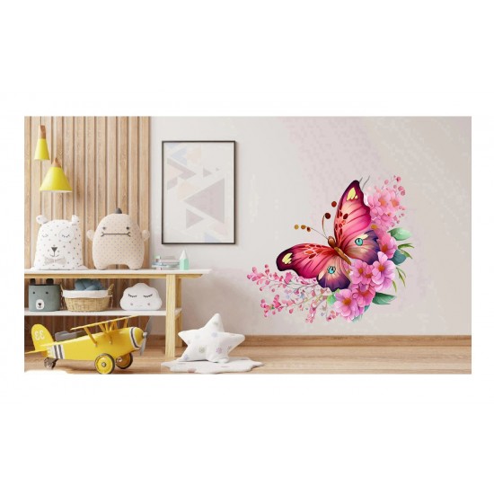 Sticker decorativ, Fluture, Roz, 69 cm, 1209STK-1 Sticker decorativ, Fluture, Roz, 69 cm, 1209STK-1