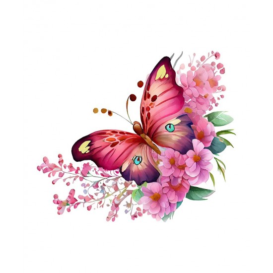 Sticker decorativ, Fluture, Roz, 69 cm, 1209STK-1 Sticker decorativ, Fluture, Roz, 69 cm, 1209STK-1