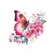 Sticker decorativ, Fluture, Roz, 69 cm, 1209STK-2 Sticker decorativ, Fluture, Roz, 69 cm, 1209STK-2