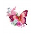 Sticker decorativ, Fluture, Roz, 69 cm, 1209STK-4