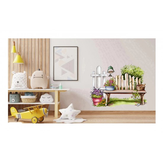 Sticker decorativ, Gard, Verde, 68 cm, 1261STK-2 Sticker decorativ, Gard, Verde, 68 cm, 1261STK-2