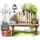 Sticker decorativ, Gard, Verde, 68 cm, 1261STK-2 Sticker decorativ, Gard, Verde, 68 cm, 1261STK-2