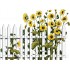 Sticker decorativ, Gard cu Flori, Galben, 80 cm, 1261STK-3