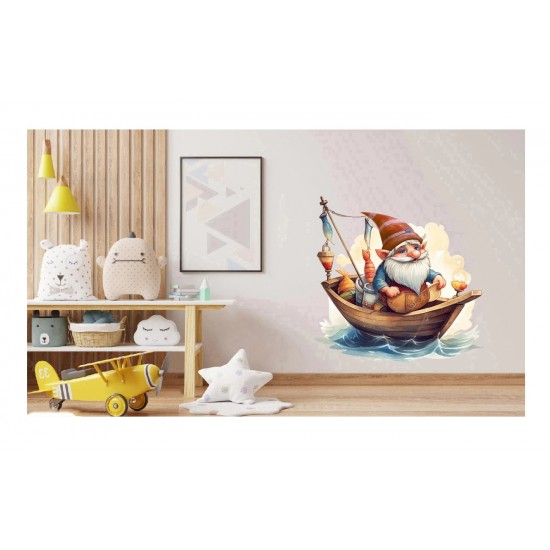Sticker decorativ, Gnom Fericit, Multicolor, 60 cm, 1247STK-3 Sticker decorativ, Gnom Fericit, Multicolor, 60 cm, 1247STK-3