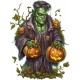 Sticker decorativ, Halloween, Verde, 80 cm, 1308STK-7 Sticker decorativ, Halloween, Verde, 80 cm, 1308STK-7
