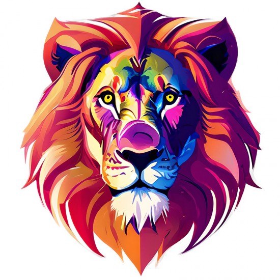 Sticker decorativ, Leu, Multicolor, 68 cm, 1215STK Sticker decorativ, Leu, Multicolor, 68 cm, 1215STK