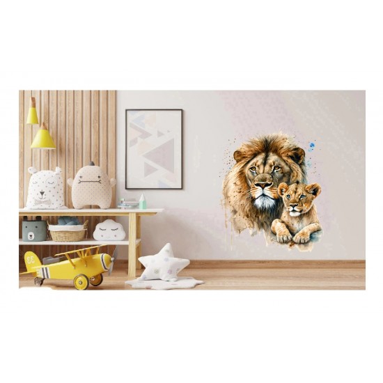 Sticker decorativ, Leu, Portocaliu, 77 cm, 1213STK-3 Sticker decorativ, Leu, Portocaliu, 77 cm, 1213STK-3