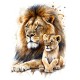 Sticker decorativ, Leu, Portocaliu, 77 cm, 1213STK-4 Sticker decorativ, Leu, Portocaliu, 77 cm, 1213STK-4