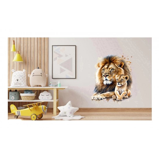 Sticker decorativ, Leu, Portocaliu, 77 cm, 1213STK-4 Sticker decorativ, Leu, Portocaliu, 77 cm, 1213STK-4