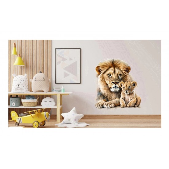 Sticker decorativ, Leu, Portocaliu, 77 cm, 1213STK Sticker decorativ, Leu, Portocaliu, 77 cm, 1213STK