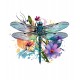 Sticker decorativ, Libelula, Albastru, 62 cm, 1206STK-1 Sticker decorativ, Libelula, Albastru, 62 cm, 1206STK-1