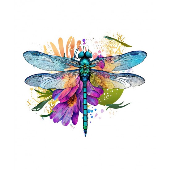 Sticker decorativ, Libelula, Albastru, 62 cm, 1206STK-2 Sticker decorativ, Libelula, Albastru, 62 cm, 1206STK-2