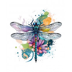 Sticker decorativ, Libelula, Albastru, 62 cm, 1206STK