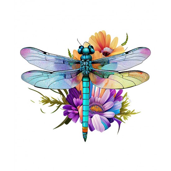Sticker decorativ, Libelula, Albastru, 62 cm, 1206STK-4 Sticker decorativ, Libelula, Albastru, 62 cm, 1206STK-4