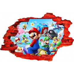 Sticker decorativ, Mario, Albastru,1365STK-3
