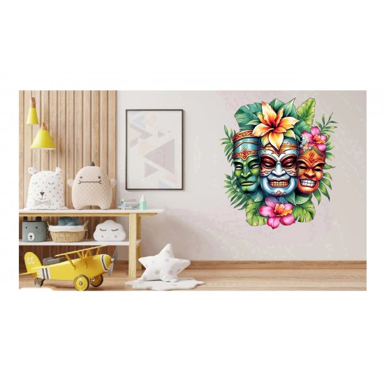 Sticker decorativ, Masca, Multicolor, 68 cm, 1288STK-5 Sticker decorativ, Masca, Multicolor, 68 cm, 1288STK-5