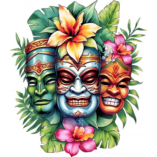 Sticker decorativ, Masca, Multicolor, 68 cm, 1288STK-5 Sticker decorativ, Masca, Multicolor, 68 cm, 1288STK-5