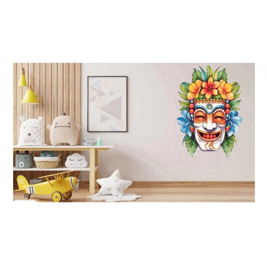 Sticker decorativ, Masca, Multicolor, 75 cm, 1288STK-4 Sticker decorativ, Masca, Multicolor, 75 cm, 1288STK-4
