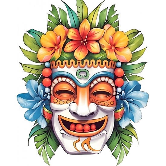 Sticker decorativ, Masca, Multicolor, 75 cm, 1288STK-4 Sticker decorativ, Masca, Multicolor, 75 cm, 1288STK-4