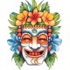 Sticker decorativ, Masca, Multicolor, 75 cm, 1288STK-4 Sticker decorativ, Masca, Multicolor, 75 cm, 1288STK-4