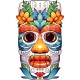 Sticker decorativ, Masca, Multicolor, 90 cm, 1288STK-7 Sticker decorativ, Masca, Multicolor, 90 cm, 1288STK-7