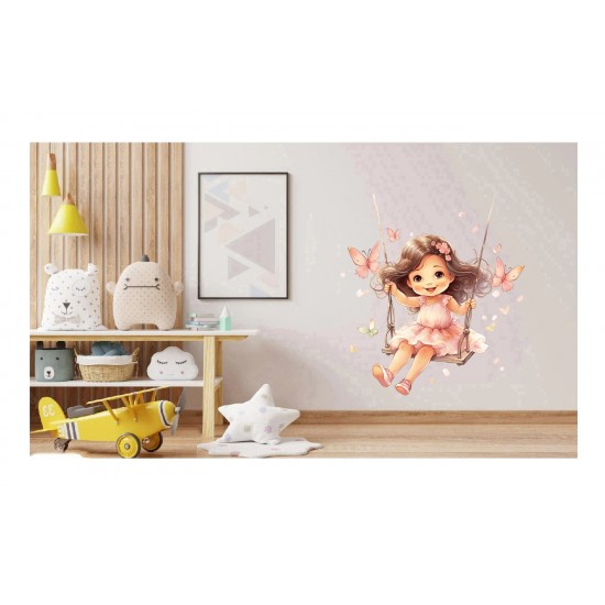 Sticker decorativ, Mica Printesa, Roz, 69 cm, 1268STK-6