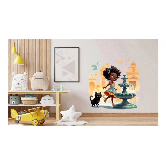 Sticker decorativ, Mica Printesa, Albastru, 62 cm, 1282STK-2 Sticker decorativ, Mica Printesa, Albastru, 62 cm, 1282STK-2
