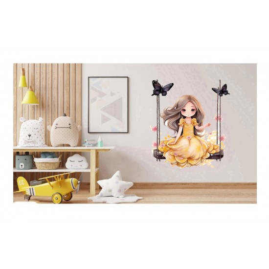Sticker decorativ, Mica Printesa, Portocaliu, 71 cm, 1292STK-5 Sticker decorativ, Mica Printesa, Portocaliu, 71 cm, 1292STK-5
