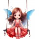 Sticker decorativ, Mica Printesa, Rosu, 73 cm, 1292STK Sticker decorativ, Mica Printesa, Rosu, 73 cm, 1292STK