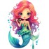 Sticker decorativ, Mica Sirena, Roz, 88 cm, 1344STK-1